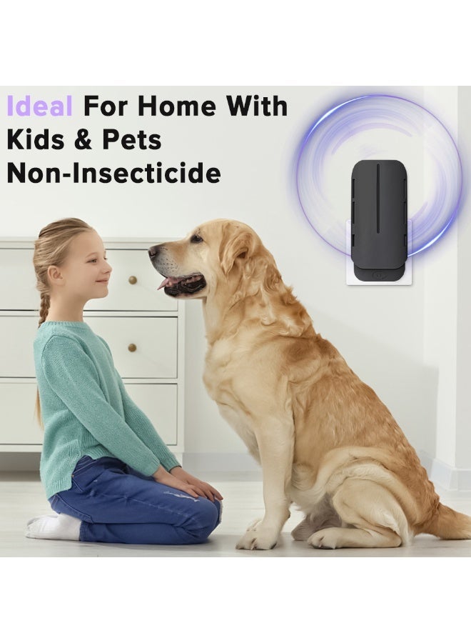 ناكسي فلاي قابس داخلي لقتل البعوض، مع مصباح ليلي UV قابل لتعديل السطوع لفخ البعوض وصائد الذباب، فخاخ ذباب الفاكهة للذبابة الصغيرة، العثة، البعوض، مناسب لكل جزء من المنزل (عبوتان، أسود) - Image 4